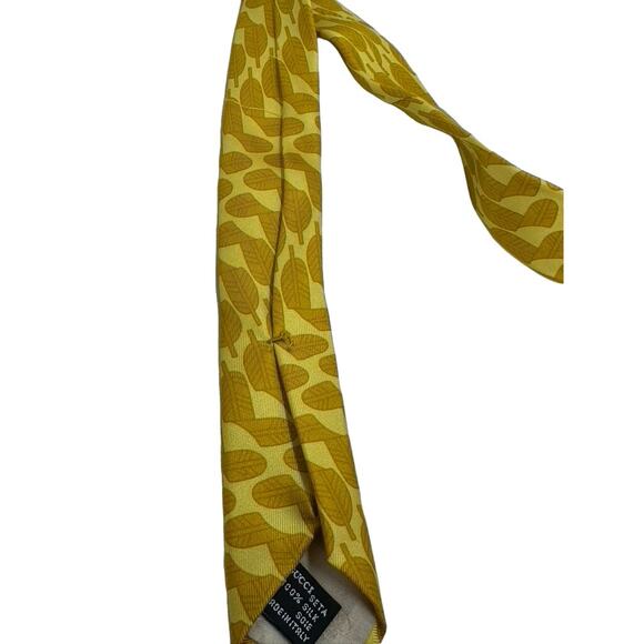 GUCCI Mens Tie Palm Leaves Design PLZ READ!!FINAL SALE NO RETURNS - Picture 7 of 9
